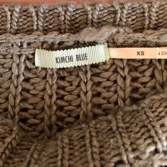 Kimchi Blue Grey Wool Knit Oversized Crop Sweater - Picture 3 of 6